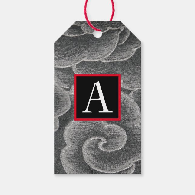 INITIAL AV ANPASSNINGSBARNA MÖNSTER I  GIft Märkre Presentetikett (Framsidan)