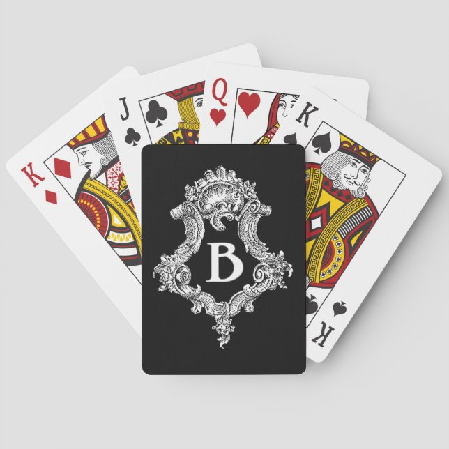 Initial b-Monogram Spelkort (Baksidan)