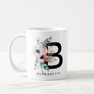 Initial Boho för Monogram "för b-" alfabetmugg Kaffemugg