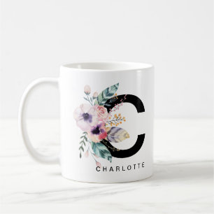 Initial Boho för Monogram "för c-" alfabetmugg Kaffemugg