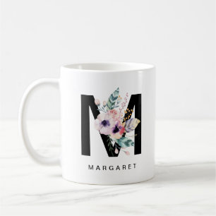 Initial Boho för Monogram "för M-" alfabetmugg Kaffemugg