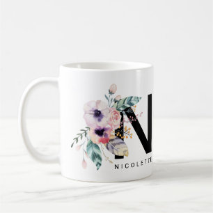 Initial Boho för Monogram "för n-" alfabetmugg Kaffemugg