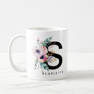 Initial Boho för Monogram "för s-" alfabetmugg Kaffemugg