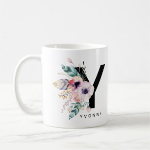 Initial Boho för Monogram "för y-" alfabetmugg Kaffemugg