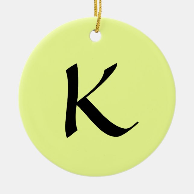 Initial Brev | Elegant av Trendiget Pastellkalk Julgransprydnad Keramik (Framsidan)
