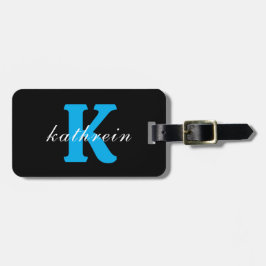 Initial Brev K Simple Monogram Modern Stil Bagagebricka