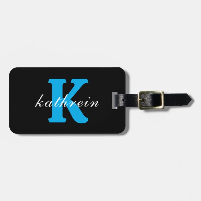 Initial Brev K Simple Monogram Modern Stil Bagagebricka (Horisontell Framsida)