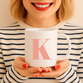 Initial Brev | Monogram Modern Snyggt Peach Kaffemugg