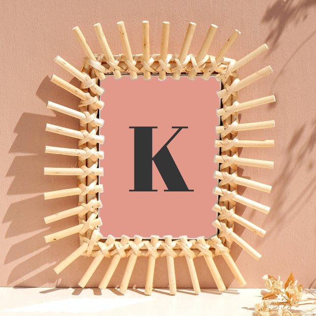 Initial Brev | Monogram Modern Snyggt Peach Poster (Skapare uppladdad)