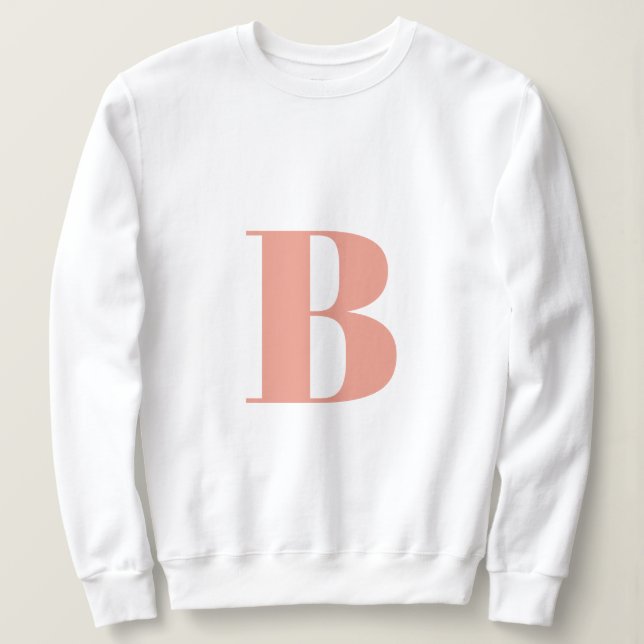 Initial Brev | Monogram Modern Snyggt Peach T Shirt (Design framsida)