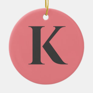 Initial Brev Monogram Modern Snyggt Trendig Julgransprydnad Keramik