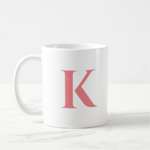 Initial Brev Monogram Modern Snyggt Trendig Kaffemugg