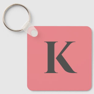 Initial Brev Monogram Modern Snyggt Trendig Nyckelring