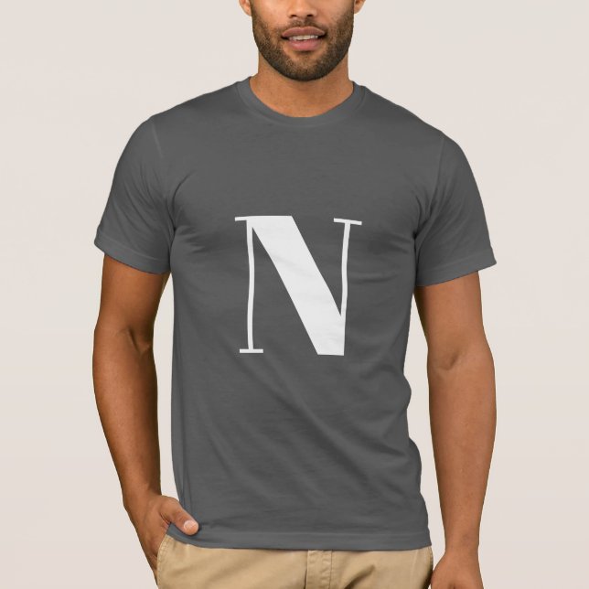 Initial Brev | Monogram Modern Snyggt Trendig T Shirt (Framsida)