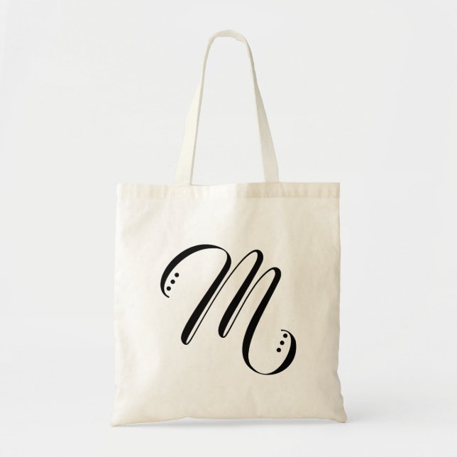 Initial Brev Monogram Modern Tote Bag Tygkasse (Framsidan)