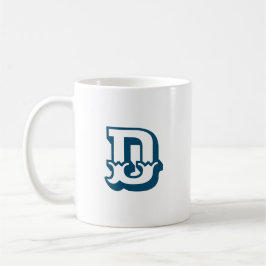 Initial Brev | Monogram Modern Trendig Blue Färg Kaffemugg
