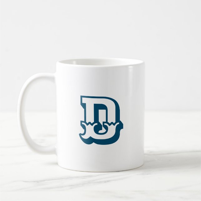 Initial Brev | Monogram Modern Trendig Blue Färg Kaffemugg (Vänster)