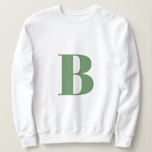 Initial Brev Monogram Modern Trendig Sage Grönt T Shirt