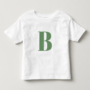 Initial Brev   Monogram Modern Trendig Sage Grönt T Shirt