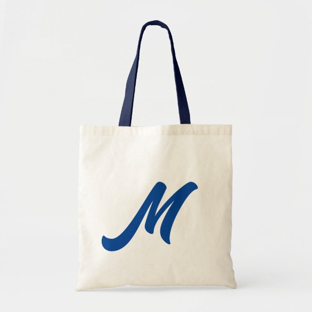 Initial Brev | Monogram Modern Trendig Tote Bag Tygkasse (Framsidan)