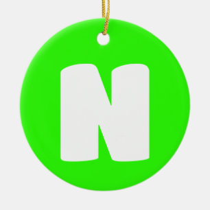 Initial Brev Ny Grönt Trendig Modern Julgransprydnad Keramik