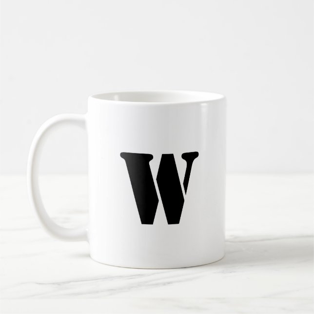 Initial Brev | Teal Monogram Modern Snyggt Coola Kaffemugg (Vänster)
