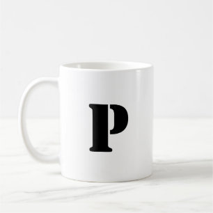 Initial Brev Teal Monogram Modern Snyggt Coola Kaffemugg