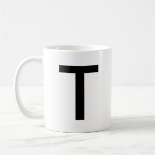 Initial Brev Teal Monogram Modern Snyggt Coola Kaffemugg