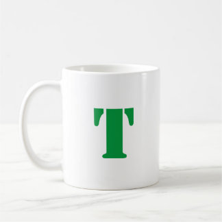 Initial Brev | Teal Monogram Modern Snyggt Coola Kaffemugg