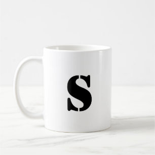 Initial Brev Teal Monogram Modern Snyggt Coola Kaffemugg