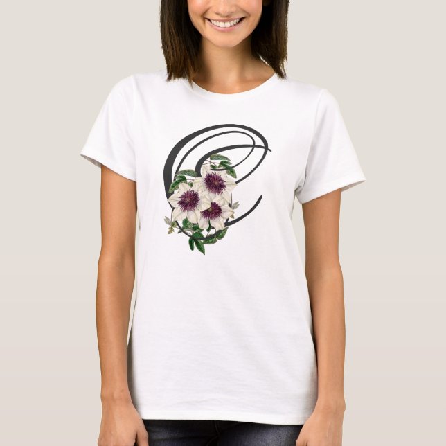 Initial C, Vintage Clematis T-Shirt (Framsida)