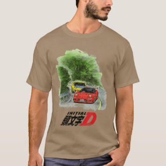 Initial D Manga Vattenfärg Bilar Racing vänner T Shirt