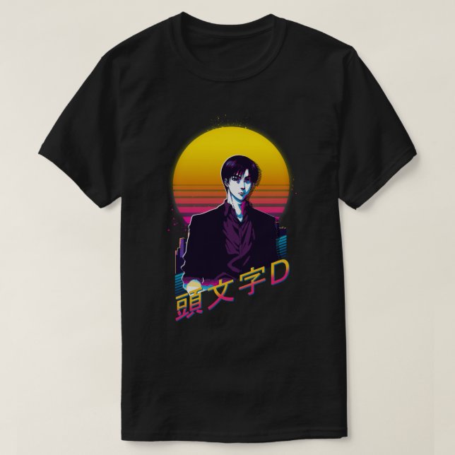 Initial D Ryosuke Takahashi Retrowave T Shirt (Design framsida)