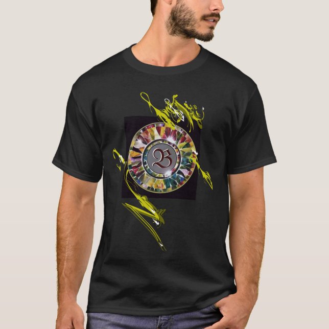 Initial dekorativ modeT-tröja för Glass Mandala Tee (Framsida)