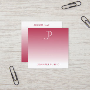 Initial Elegant för Monogram Trend Färg Viva Magen Fyrkantigt Visitkort