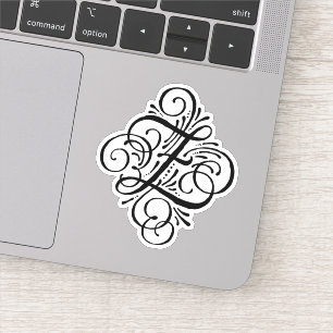 Initial elegant krusidullMonogram för brev Z Klistermärken