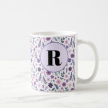  Initial Floral Mugs