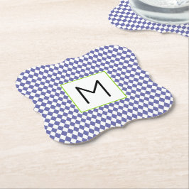INITIAL FÖR Periwinkle Designer Harlequin Diamonds Underlägg Papper