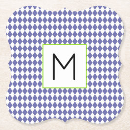 INITIAL FÖR Periwinkle Designer Harlequin Diamonds Underlägg Papper