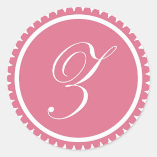 Initial fördel för Z princess rosa monogram sälpar Runt Klistermärke