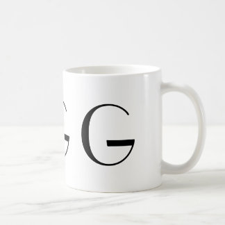 Initial G-svart för Monogram & modern kaffemugg