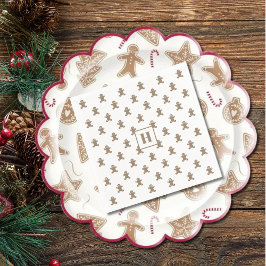 Initial, Gingerbread Man Cookies Holiday Paper Pappersservett