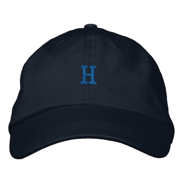 Initial H - Bokstav Karaktär Monogram Snygg Hatt Broderad Keps (Framsida)
