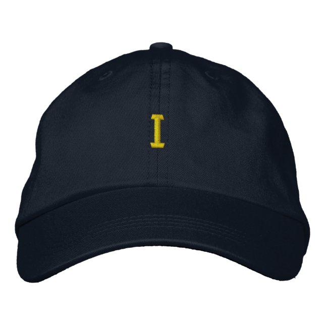 Initial I - Bokstavs Karaktär Monogram-Hatt stil Broderad Keps (Framsida)