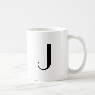 Initial J svart för Monogram & modern kaffemugg