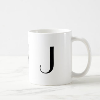 Initial J svart för Monogram & modern kaffemugg