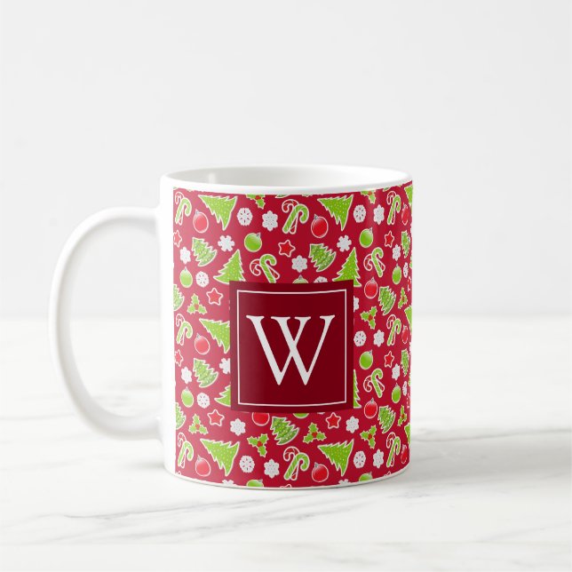 Initial julhelgsmonogram kaffemugg (Vänster)