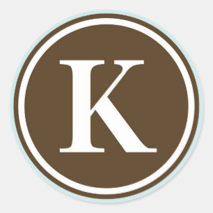 Initial K monogramcirkel brev sälparti gynnar Runt Klistermärke
