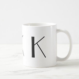 Initial K svart för Monogram & modern kaffemugg