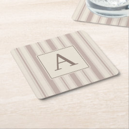 Initial lantlig gårdsstripe i beige och taupe underlägg papper kvadrat